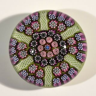 Signed Vintage Scottish Millefiori Glass Paperweight By Peter Mcdougall.