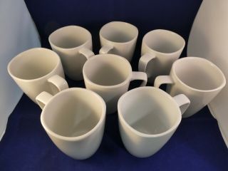 Set Of 8 / Corelle Coordinates Porcelain / White / Coffee Mugs / 4 " Tall /