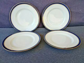 Raynaud & Co.  Limoges France China Diplomat Blue 6 3/8 " Side Plates - Set Of 4