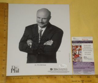 Real Jsa Authentic Dr.  Phil Mcgraw Signed 8 " X10 " B&w Promo Photo James Spencer