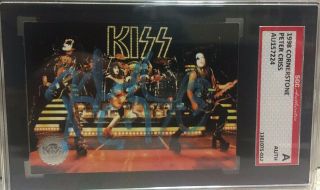 Kiss Signed Peter Criss 1998 Cornerstone Card Rock & Roll Hall Of Fame Authentc