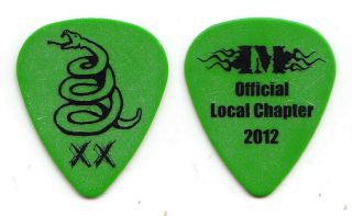 Metallica Im Fan Club Chapter Green Coiled Snake Guitar Pick - 2012