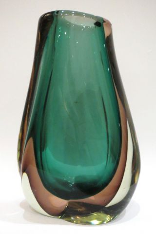 Vintage Murano Sommerso 45 Degree Twist Glass Vase: Seguso - Flavio Poli ?
