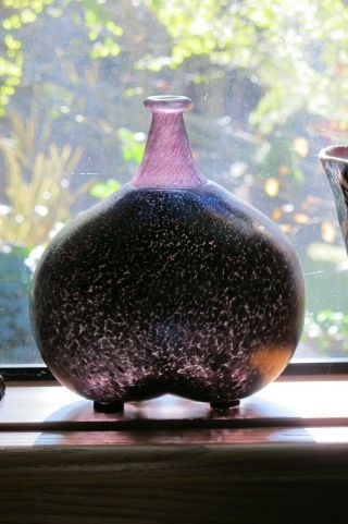 Signed Kosta Boda Bertil Vallien Iridescent Art Glass Vase - Orrefors