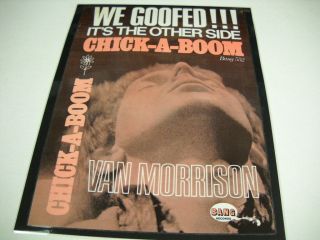 Van Morrison Rare Preserved 1967 Promo Poster Ad Chick - A - Boom We Goofed