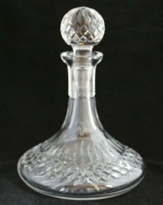 Waterford Crystal Lismore Ships Decanter W/ Stopper 9 3/4 " Tall