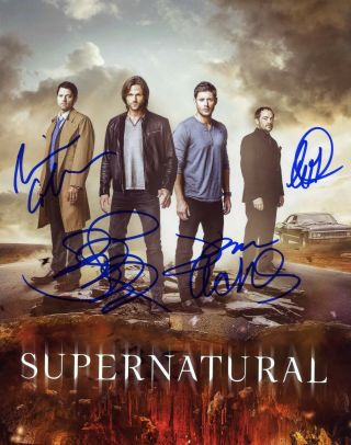 Supernatural Tv Series Hand Signed Cast Of All 4 10x8