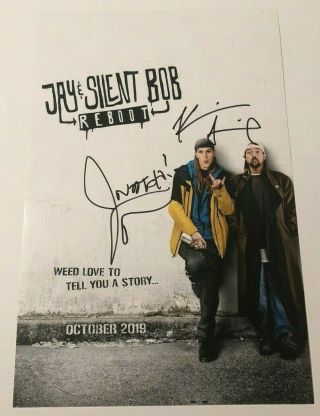 Kevin Smith Jason Mewes Signed 12x18 Photo Jay And Silent Bob Reboot Poster