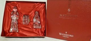 Waterford Crystal 3 - Piece Holy Family Nativity Figurines