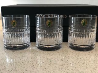 Waterford Crystal Double Old Fashioned Bolton Glasses 4 " Tall – Set Of 3