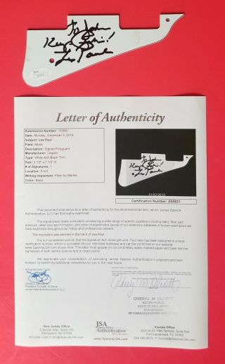 Les Paul Signed Electric Guitar Pickguard Certified Authentic With Jsa Psa