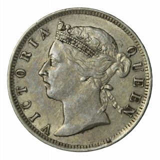 1897 Straits Settlements Silver Twenty 20 Cents Queen Victoria Coin Km 12