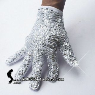 Hand Made Mj Michael Jackson Billie Jean Single Side Shinning Rhinestone Glove