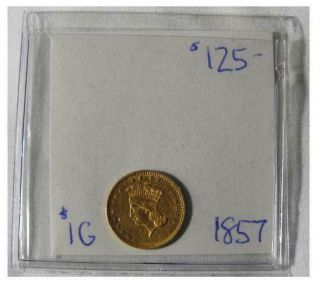 1857 Gold Liberty Head $1 Gold Dollar Xf/au
