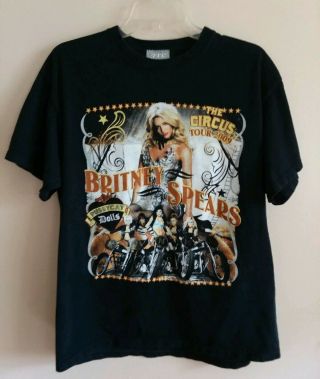 2009 Britney Spears Circus Tour T - Shirt Size Medium Black