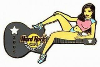 Hard Rock Cafe Sacramento 2005 California Girl Series Pin 1 Sexy Babe On Guitar