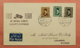 1932 Egypt First Flight Imperial Airways To Cyprus