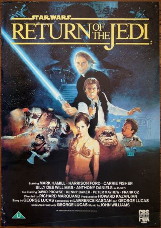 George Lucas Star Wars Return Of The Jedi 1983 Cbs/fox Video Sales Promo Poster