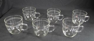 1950 Mcm Bauhaus Wilhelm Wagenfeld German Jena Glass Tea Coffee Punch Cups Set 6