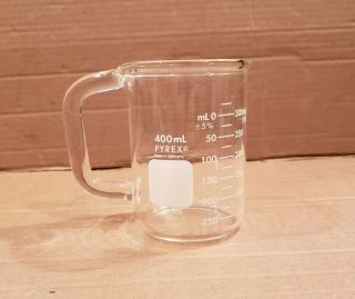 Vintage Pyrex Lab Glass Beaker Coffee Cup Mug 400 Ml Made In Germany Rare
