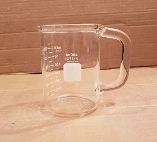 Vintage Pyrex Lab Glass Beaker Coffee Cup Mug 400 ml Made In Germany Rare 2