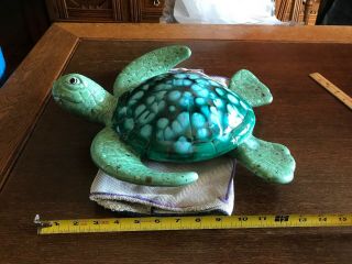 Vintage Hawaiian Pottery Sea Turtle Signed Numbered By Ben Diller Huge 14”x 14”