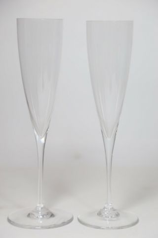 Baccarat Set Of 2 Dom Perignon Champagne Flutes France 9.  25 "