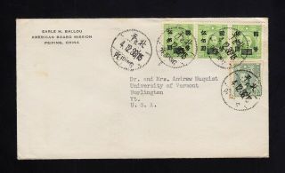China: Peiping Cover To Usa 3 - $50 On 20 Stamps,  Am Board Mission