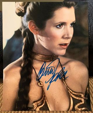 Carrie Fisher Signed Autograph 8x10 Authenticated Photo Star Wars Princess Leia