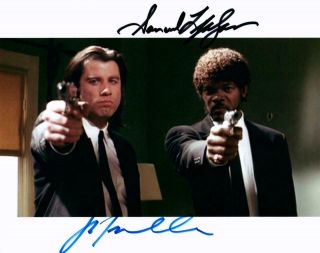 Samuel L Jackson John Travolta Autographed 8x10 Photo Signed Picture,