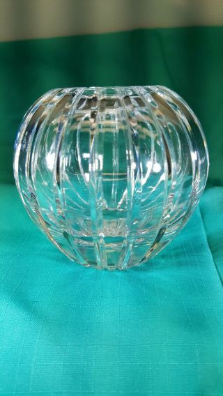 Scarce Vintage Orrefors Sweden Small Crystal Globe Vase Cut Signed N/r