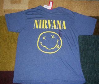 Authentic W/tags Soft Nirvana Smiley Face Shirt Xl Concert/tour L