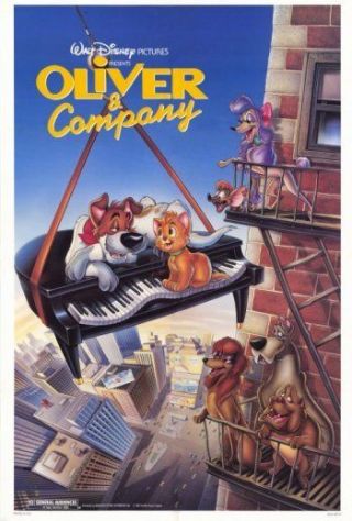 Oliver And Company - 1988 - Orig 27x40 Rolled Movie Poster - Disney - Bette Midler