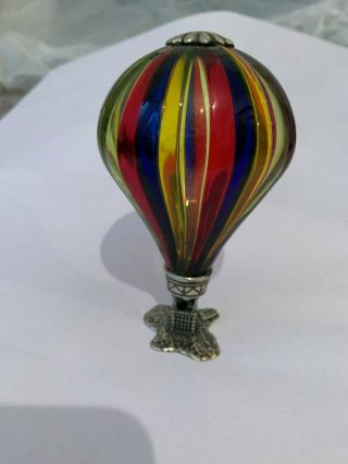 Vittorio Angini Italian Murano Glass & 925 Sterling Silver Hot Air Balloon