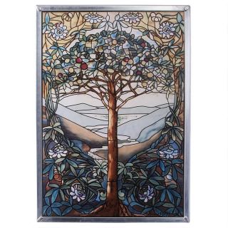 Tree Of Life Tiffany - Style Design Toscano Art Glass For Window Or Display
