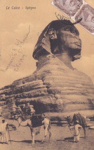 Egypt 1914 Very Early Maximum Card Sphinx & Pyramids Mailed Maxi
