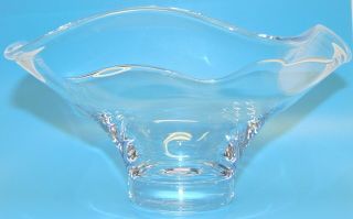 Simon Pearce Chelsea Crystal Bowl Ruffled Top 5 " Tall 9.  5 " Wide Signed