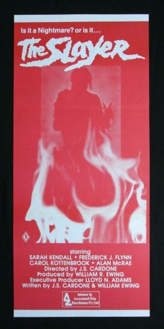 The Slayer 1982 Orig Australian Daybill Movie Poster Supernatural Horror Slasher