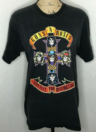 Guns N Roses Vintage Concert Tour T - Shirt Men’s Medium Appetite For Destruction
