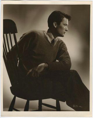 Moody 1940s Vintage Ernest A.  Bachrach Gregory Peck Large Dramatic Photograph