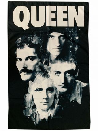 Queen Freddie Mercury Faces Textile Flag / Poster Licensed