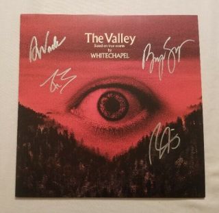 Whitechapel Autographed The Valley Red Vinyl Lp Signed By 4
