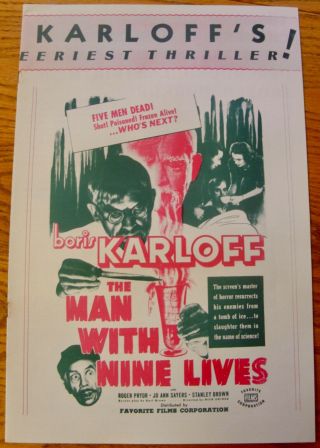 Orig & Vint Pressbook Man With Nine Lives 