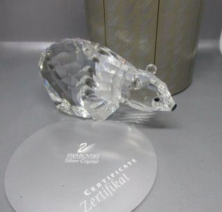 Swarovski Silver Crystal Large Polar Bear Mib Retired 1997 013747