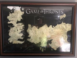 Game Of Thrones Map Of Westeros Signed By George R.  R.  Martin Wolf Sanctuary