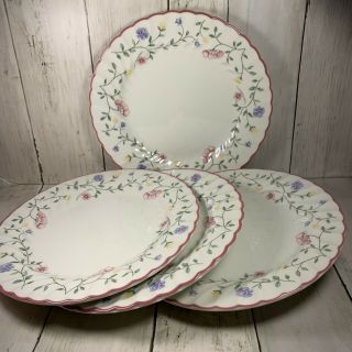 Johnson Brothers England Summer Chintz Dinner 8 1/2 Plates Floral Pink Set Of 4