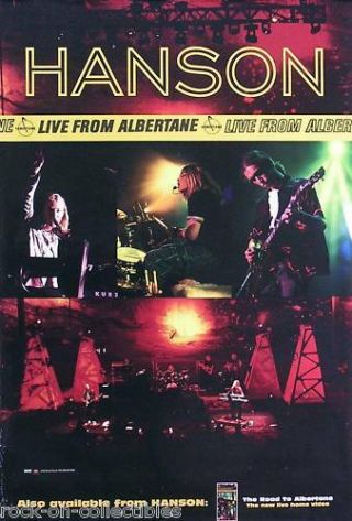 Hanson 1998 Live From Albertane Promo Poster