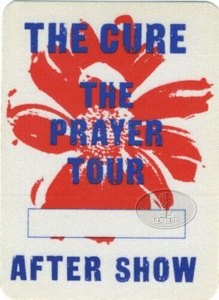The Cure 1989 Prayer Tour Backstage Pass Aso