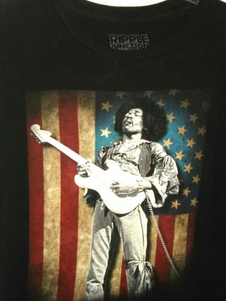 Jimi Hendrix T - Shirt,  Vintage,  By Ripple Junction,  Size Xl,  Black,  Short Sleeve