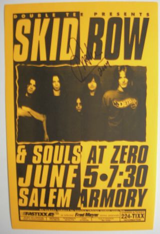 Skid Row Concert Tour Poster June 20 Autographed By Dave The Snake Sabo